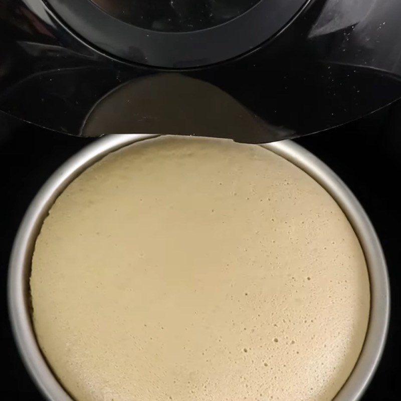 Step 5 Baking the cake Black sugar pearl milk tea cake using an air fryer