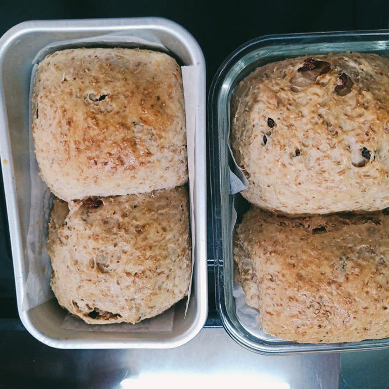 Step 4 Baking the bread Whole wheat raisin bread