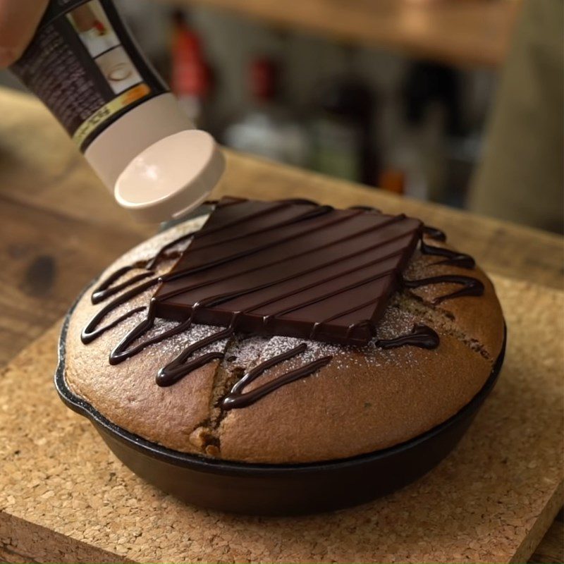 Step 7 Baking Chocolate Castella Pancake