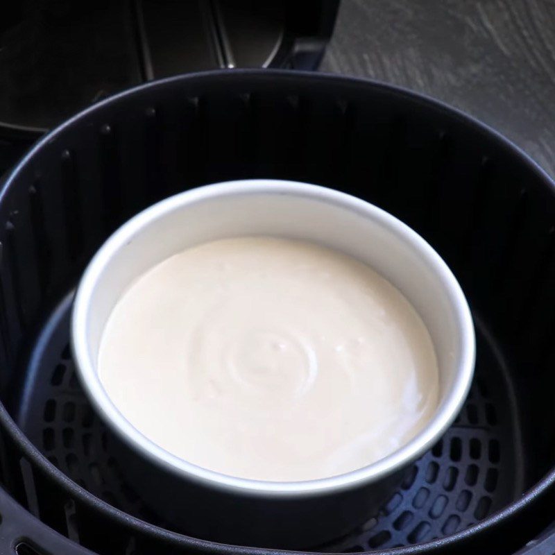 Step 5 Baking the cake Black sugar pearl milk tea cake using an air fryer