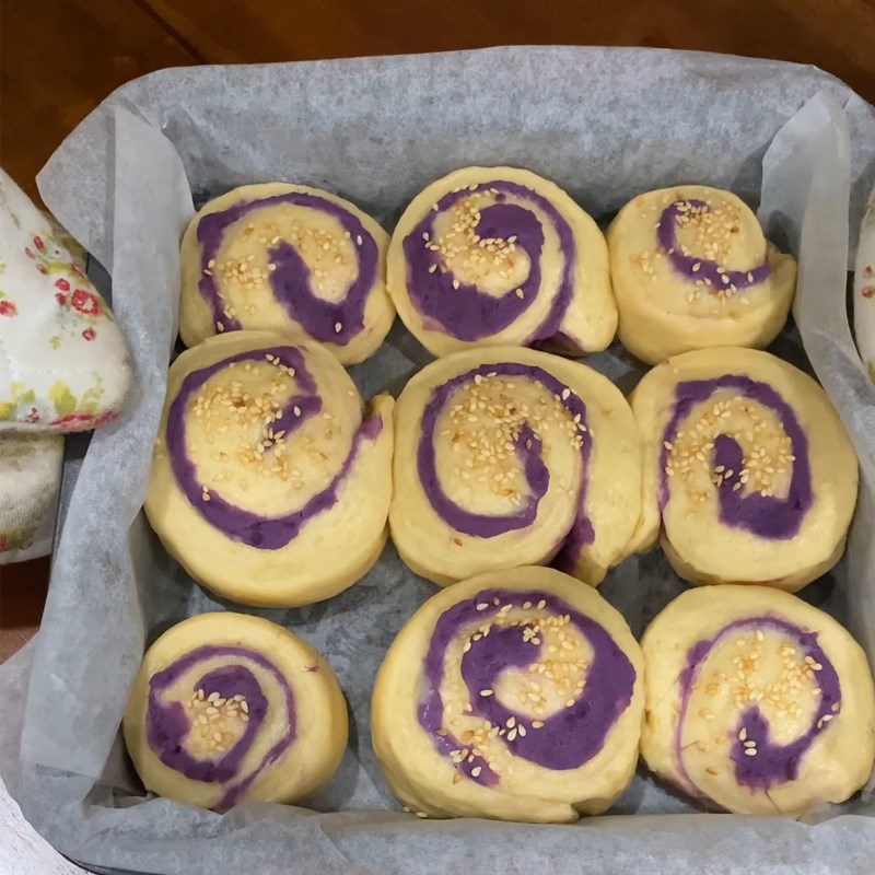 Step 7 Baking the bread Purple sweet potato milk bread