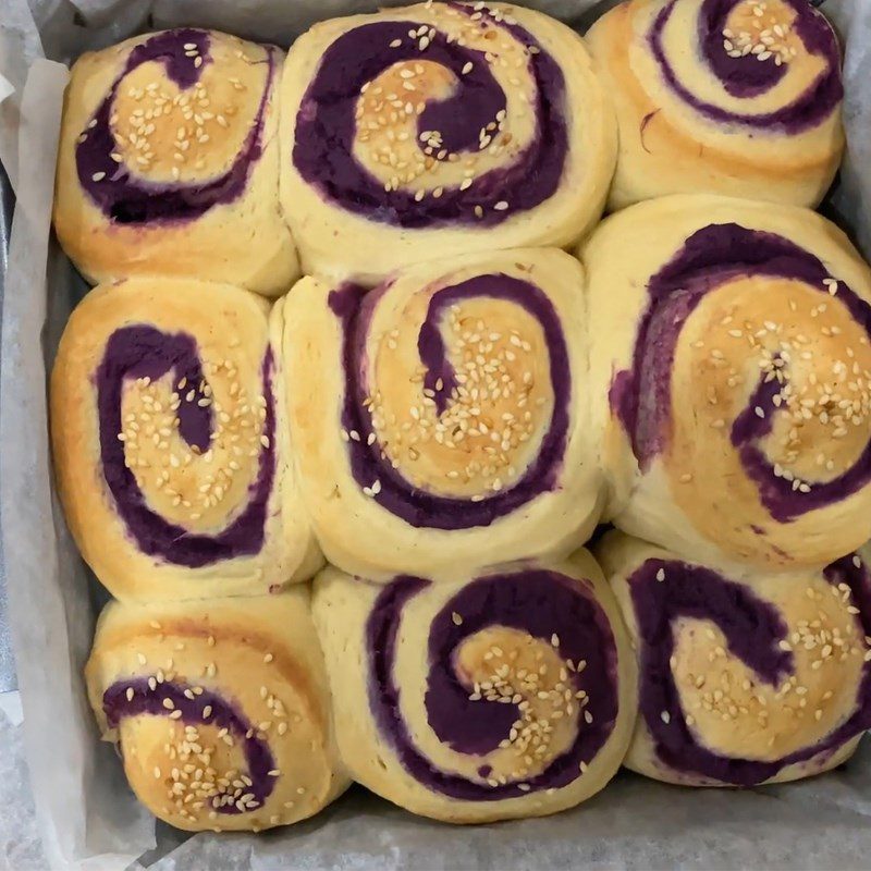 Step 7 Baking the bread Purple sweet potato milk bread