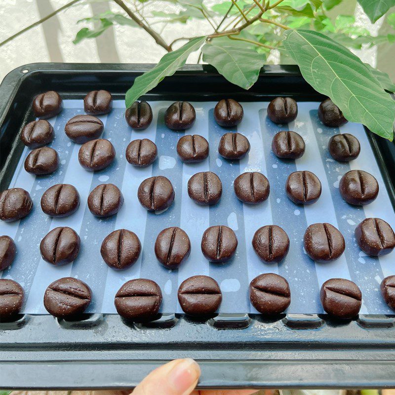 Step 4 Bake the cookies Coffee bean cookies using all-purpose flour