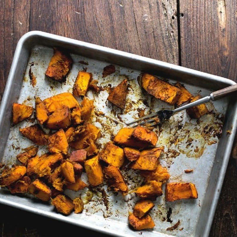 Step 1 Roasting pumpkin for pumpkin ice cream