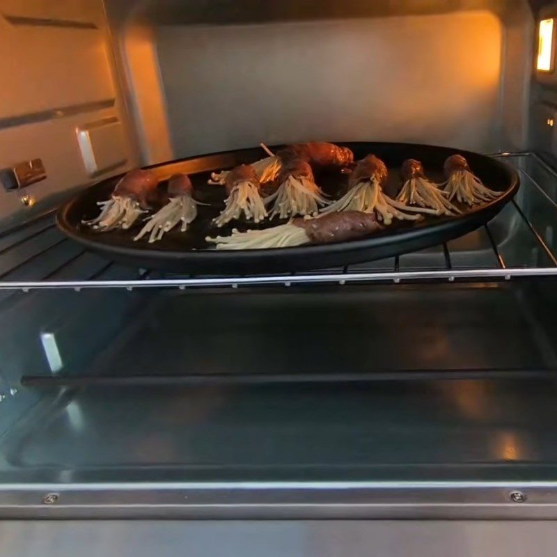 Step 4 Grill the Beef Grilled beef rolls with enoki mushrooms