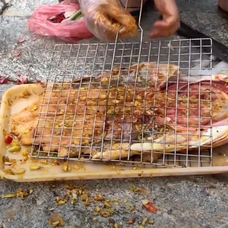 Step 3 Grill fish Grilled Mackerel with Ginger and Lemongrass