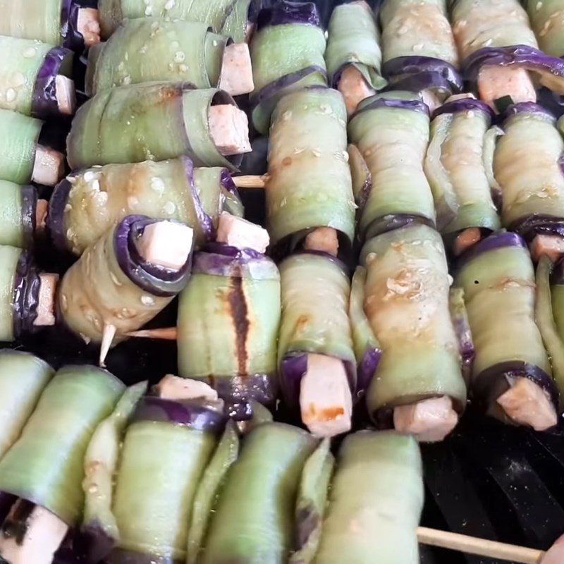 Step 4 Grilling Vegetarian Eggplant Rolls Vegetarian Grilled Eggplant