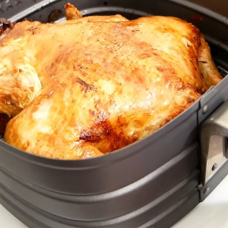 Step 4 Grilling the chicken Grilled chicken with lime leaves using an air fryer