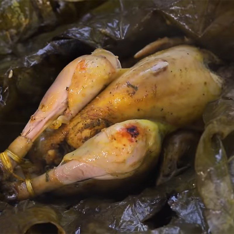 Step 4 Grilled Chicken with Lotus Leaves