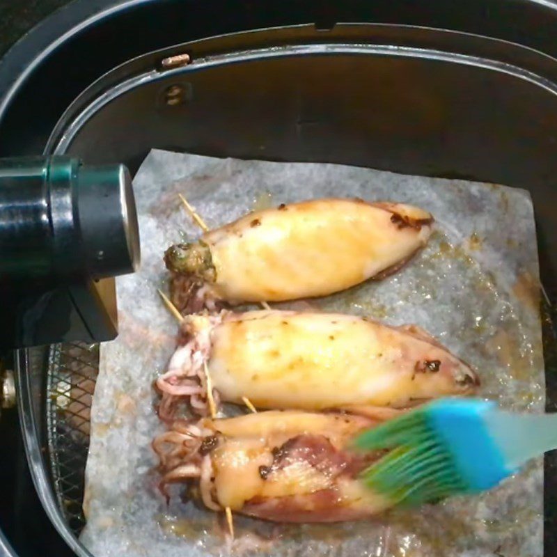 Step 5 Grilled squid Stuffed squid with minced meat using an air fryer