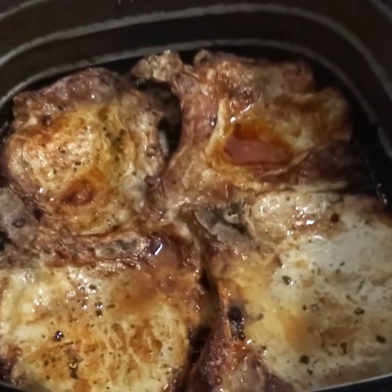 Step 3 Grilling ribs Grilled pork chops using an air fryer