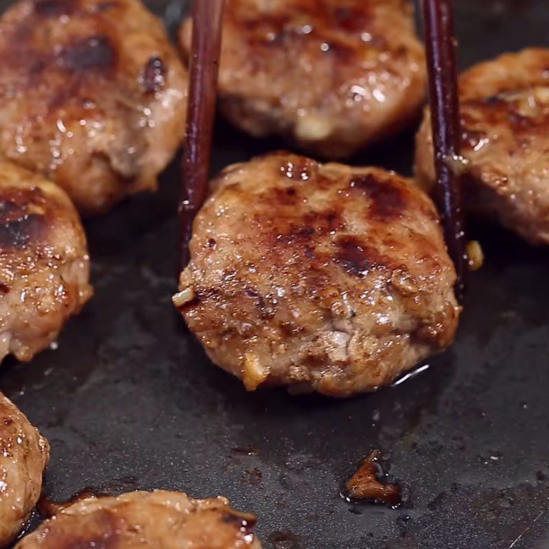 Step 3 Grilling Meat Bún chả Hà Nội