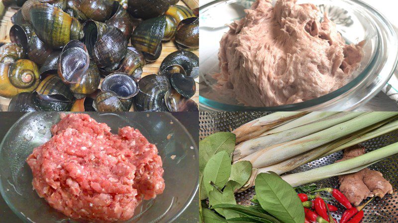 Ingredients for stuffed snails