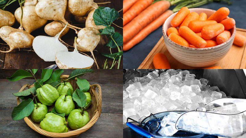 Ingredients for jicama carrot juice