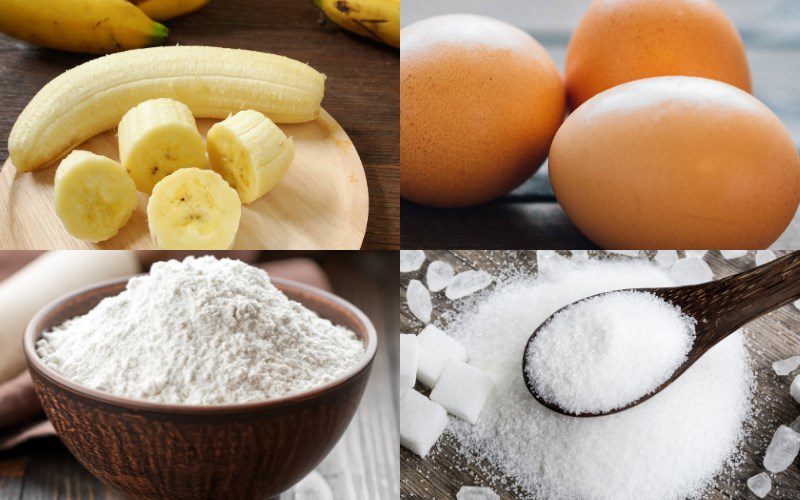 Ingredients for banana pancake recipe