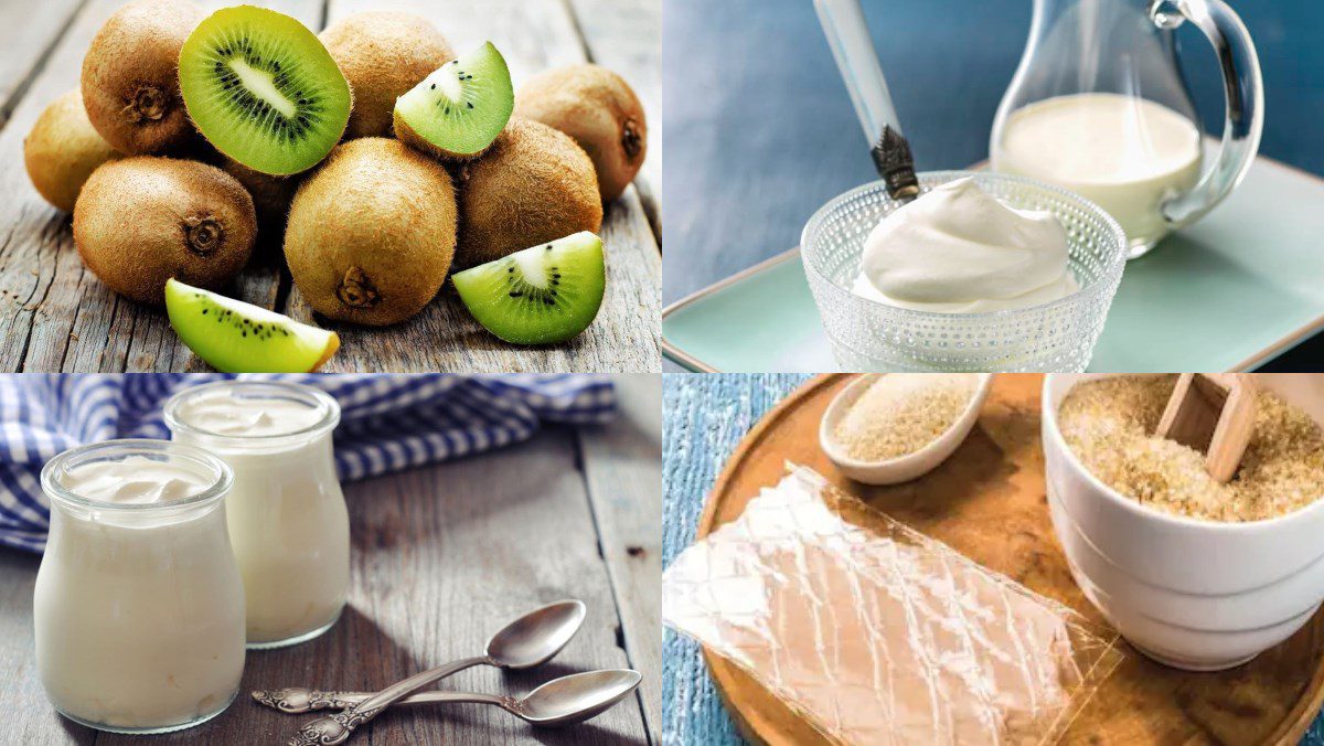 Ingredients for kiwi panna cotta