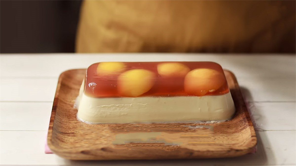 Peach tea panna cotta jelly