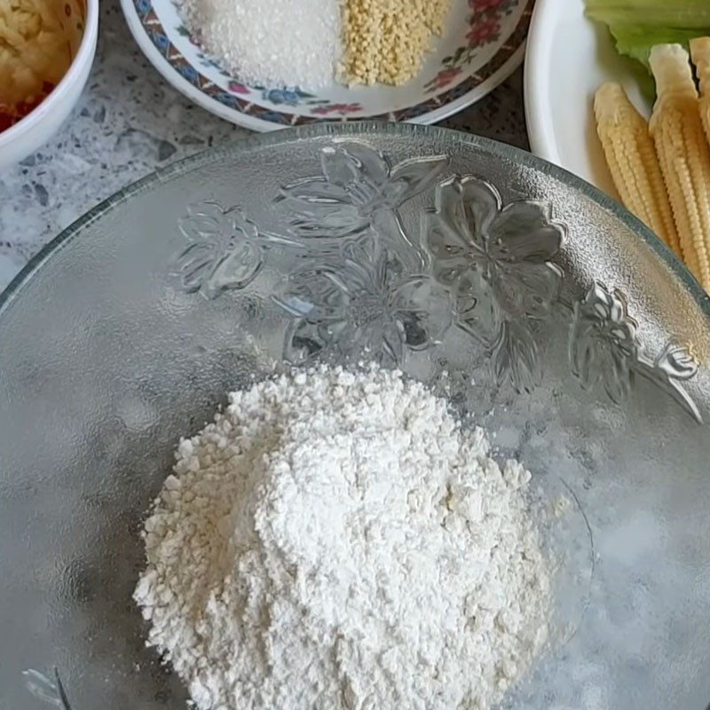 Step 2 Mix the batter Crispy Young Corn with Fish Sauce