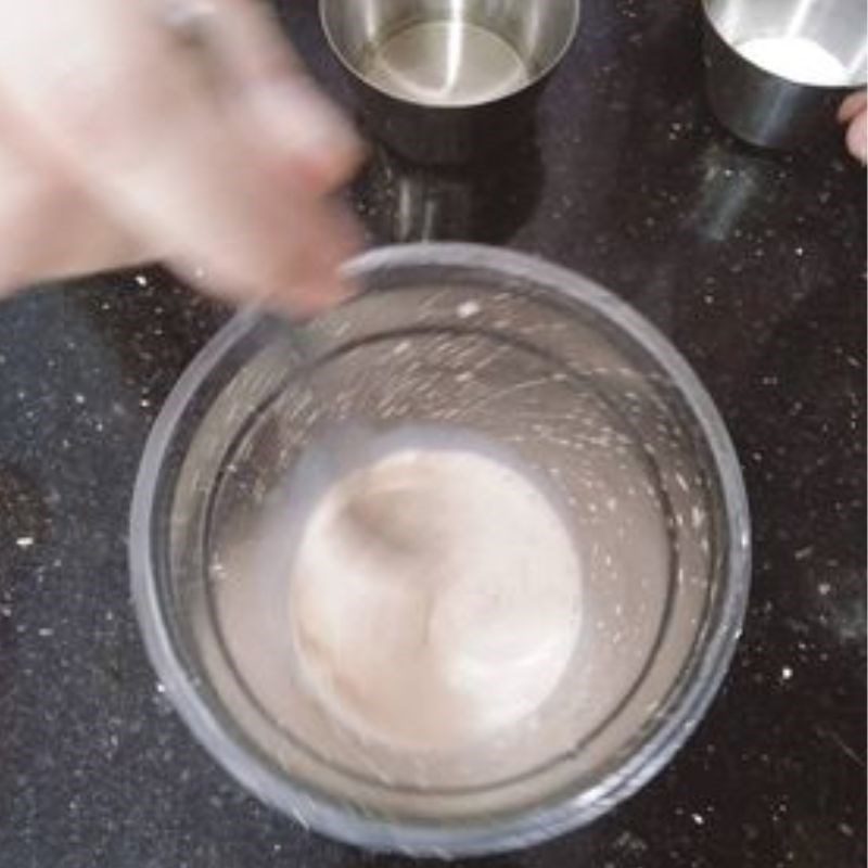 Step 1 Prepare the dough for Fried Buns with Meat, Mushroom, and Cheese Filling