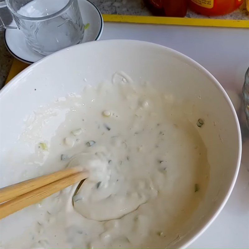 Step 2 Mix the batter for Vegetarian Fried Chicken