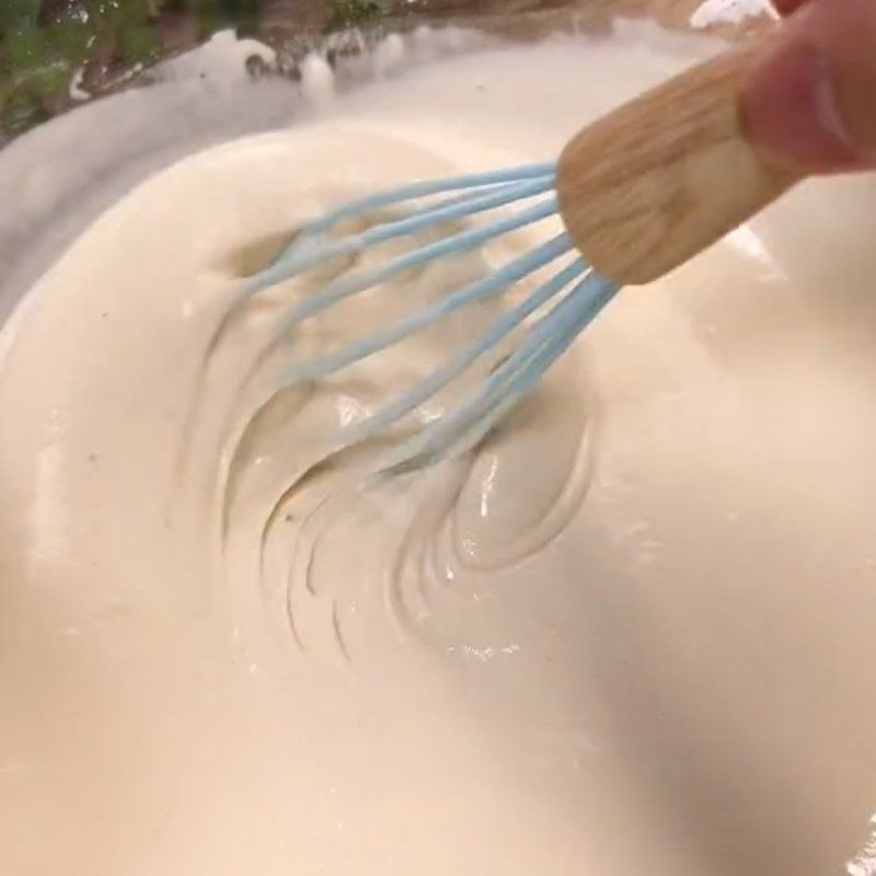 Step 2 Prepare the batter for Sake for Crispy Sake (Recipe from the Tiktok channel Vegetarian Kitchen XANH)