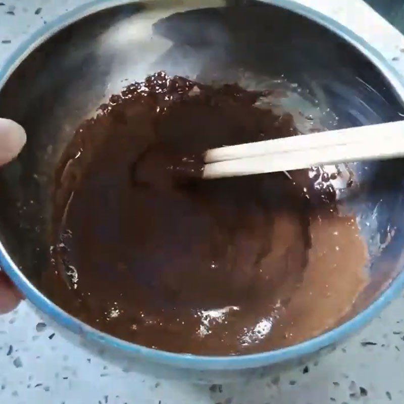 Step 1 Mix the chocolate powder Chocolate lava cake using a rice cooker