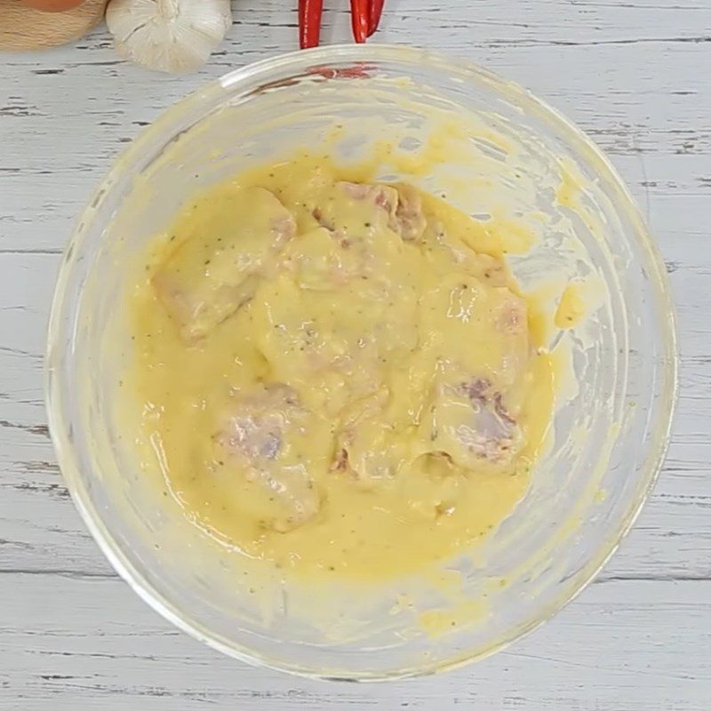 Step 2 Mix the batter and marinate the ribs Fried ribs with garlic