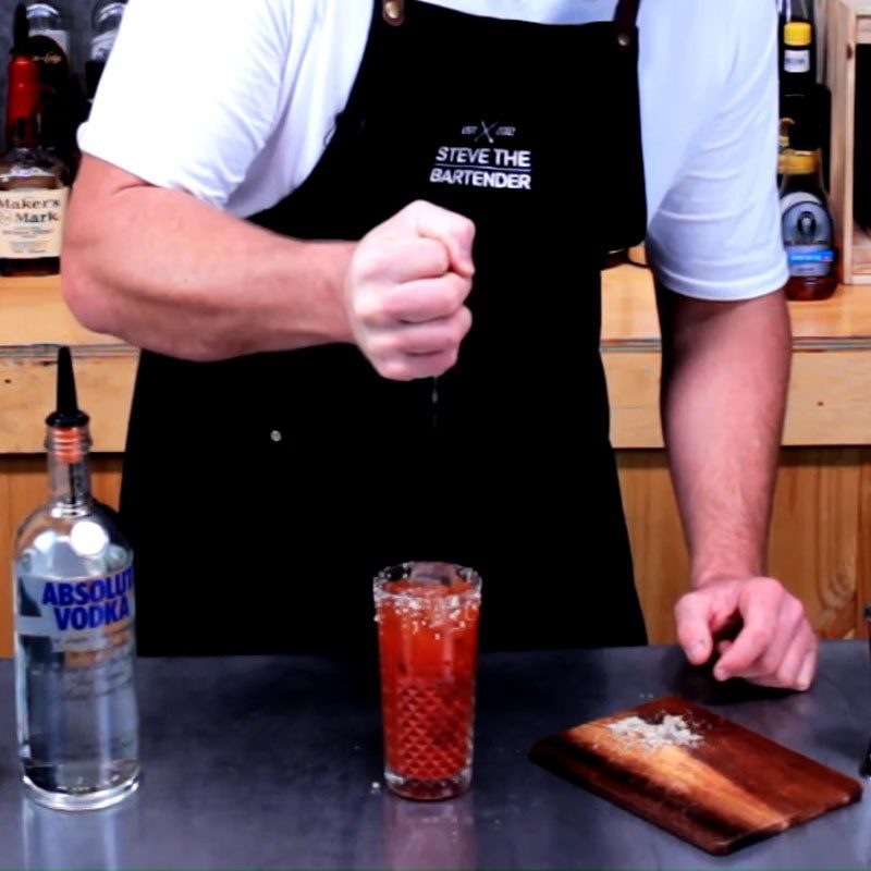 Step 2 Mix Bloody Mary cocktail