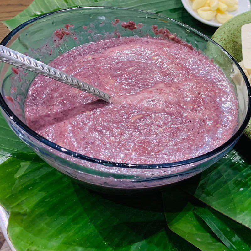 Step 5 Mixing shrimp paste Bun dau mam tom