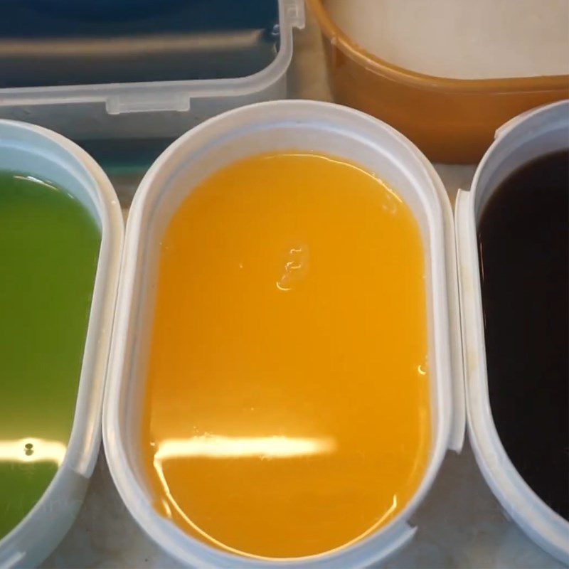 Step 3 Mix colors and pour into molds Jelly candy made with an air fryer