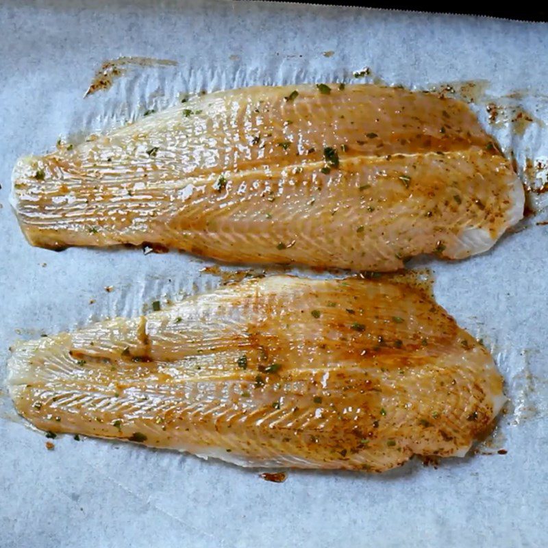 Step 2 Make the sauce and brush it on the fish Grilled basa fish fillet with butter and lemon