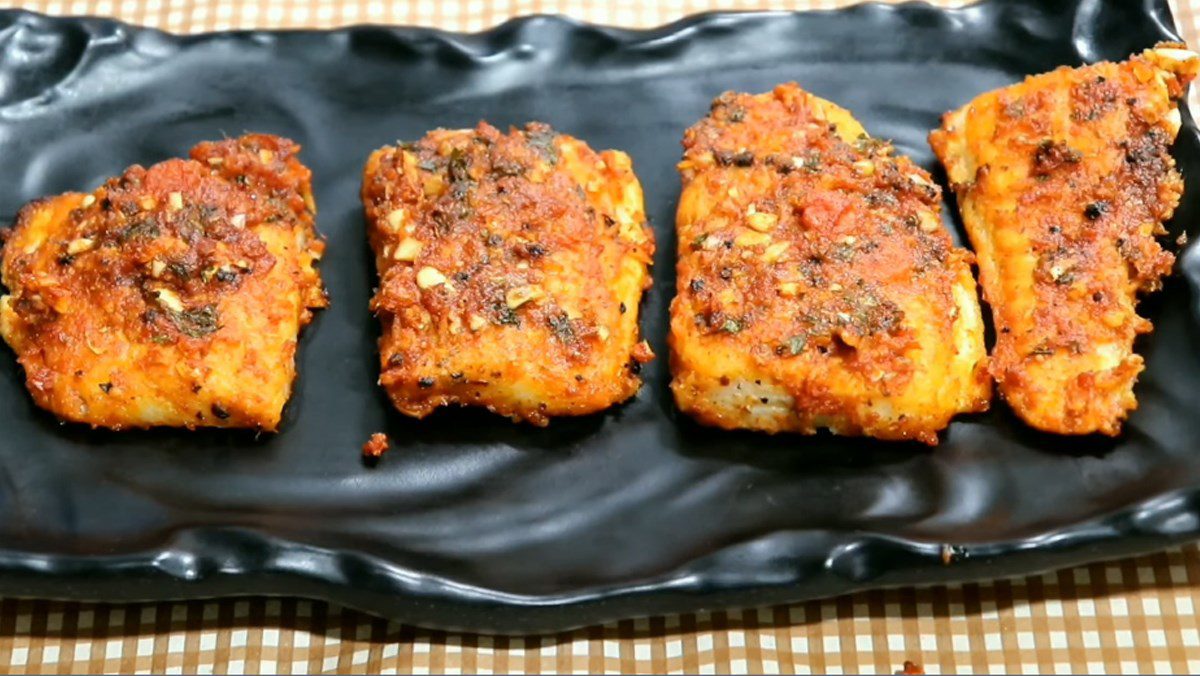 Spicy grilled catfish fillet