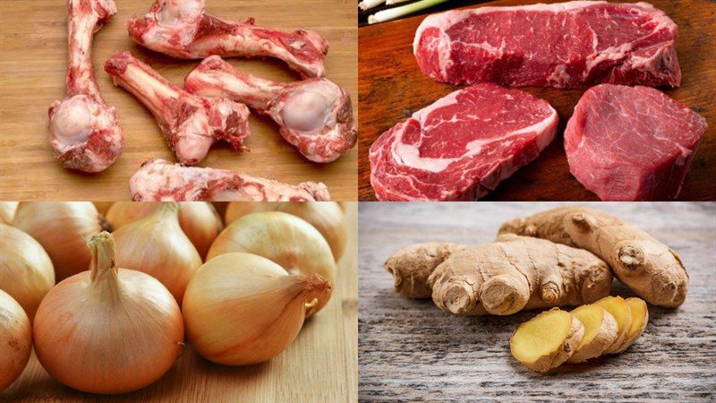 Ingredients for pho cooked in an electric pressure cooker