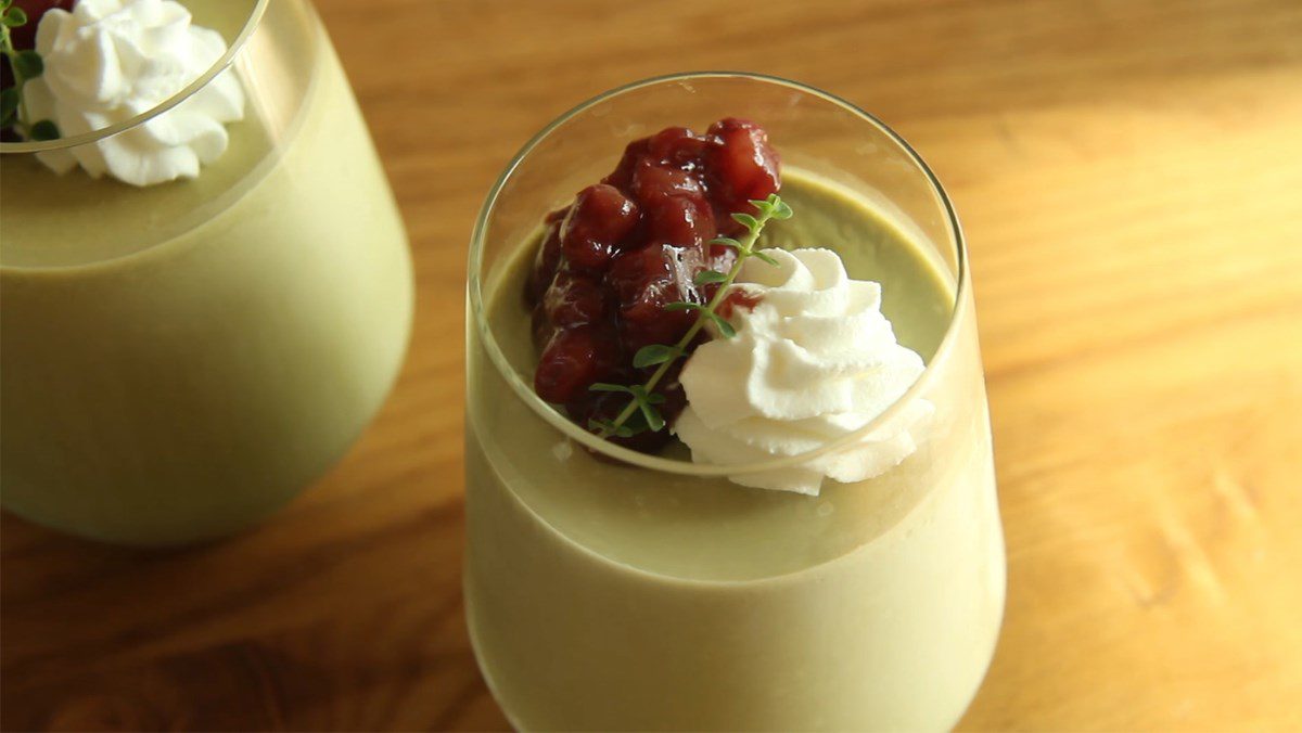 Cheese matcha pudding