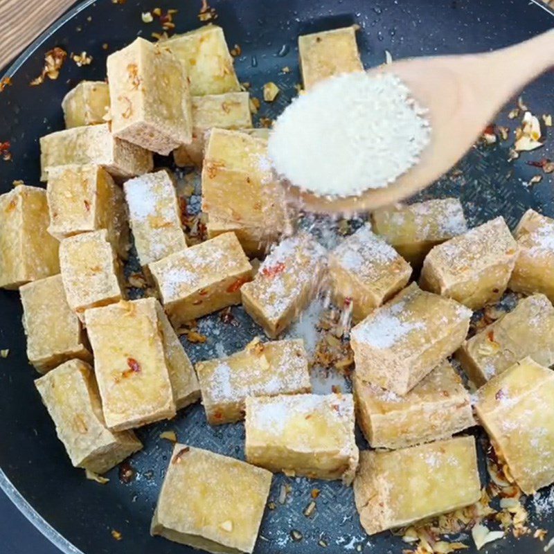 Step 3 Stir-fried tofu Salted tofu (Recipe shared from TikTok Cooking with TasteVN)