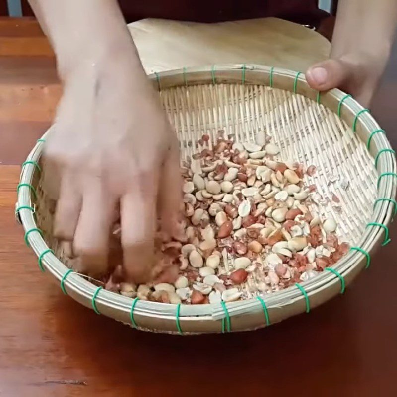 Step 1 Roast peanuts for Water Lily Salad with Dried Shrimp