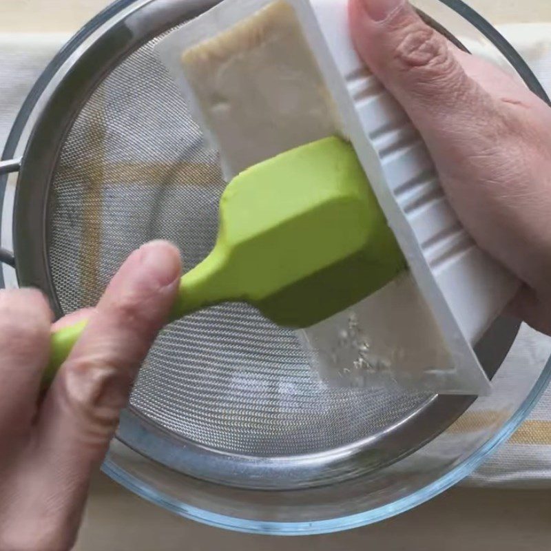 Step 1 Sieve the tofu Matcha Tofu Pudding