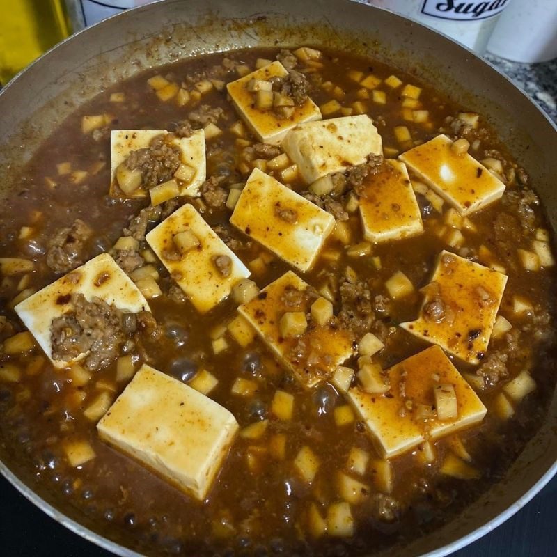 Step 2 Stir-frying Tofu Sichuan Tofu (recipe shared by users)