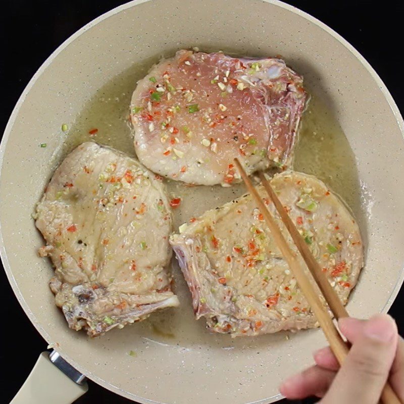 Step 3 Braised Ribs Pork loin ribs braised in coconut water