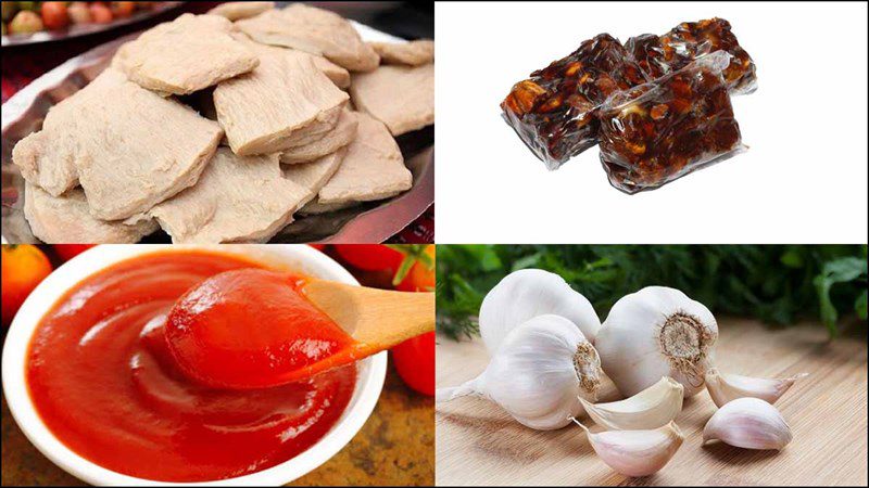 Ingredients for sweet and sour vegetarian pork ribs