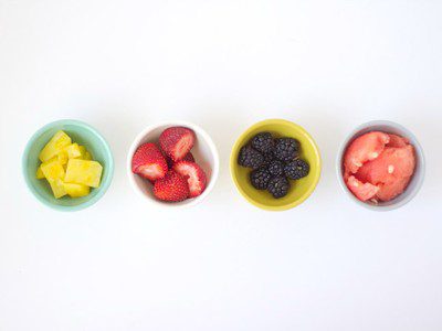 Step 1 Prepare the fruit for colorful fruit ice cubes