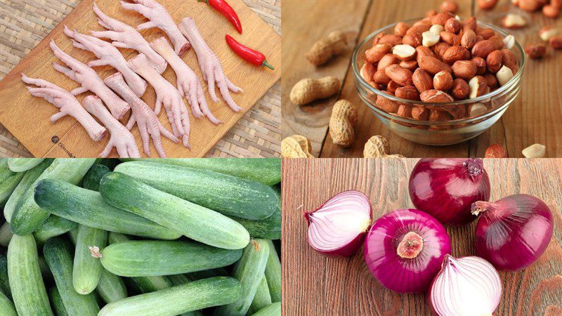 Ingredients for Stewed Chicken Feet with Medicinal Herbs and Peanuts