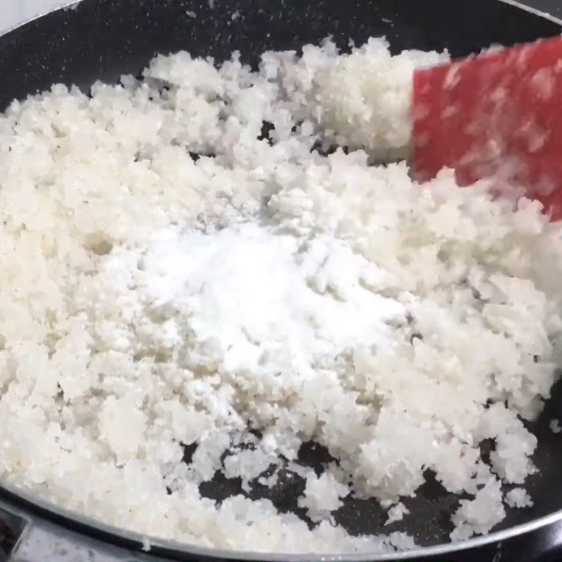 Step 1 Cook coconut filling Grilled Coconut Stuffed Cake in a non-stick pan