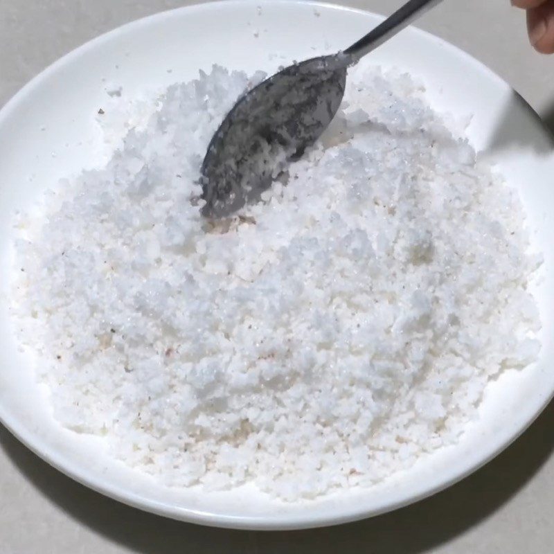 Step 1 Cook coconut filling Grilled Coconut Stuffed Cake in a non-stick pan