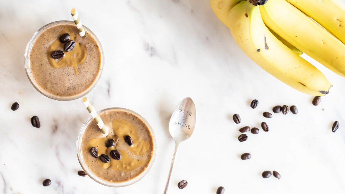 Coffee peanut butter banana smoothie