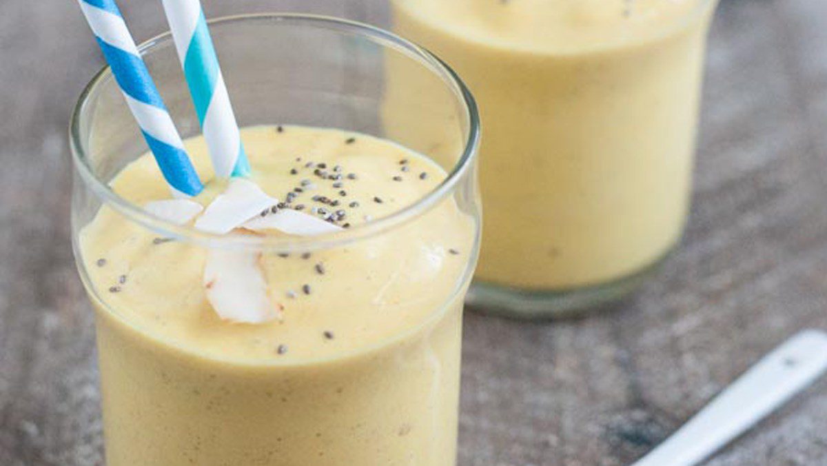 Mango Banana, Oatmeal, Chia Seed Smoothie