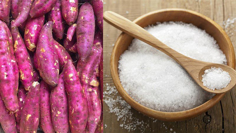 Ingredients for the dish 2 methods of boiling sweet potatoes in the microwave