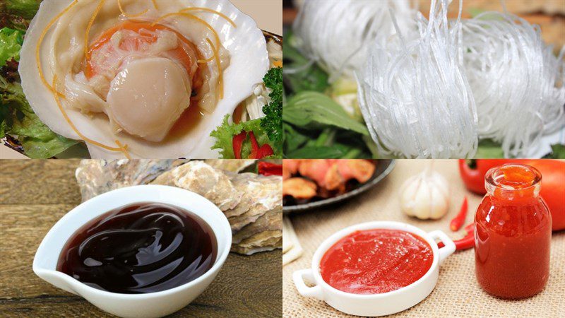 Ingredients for the dish of steamed scallops