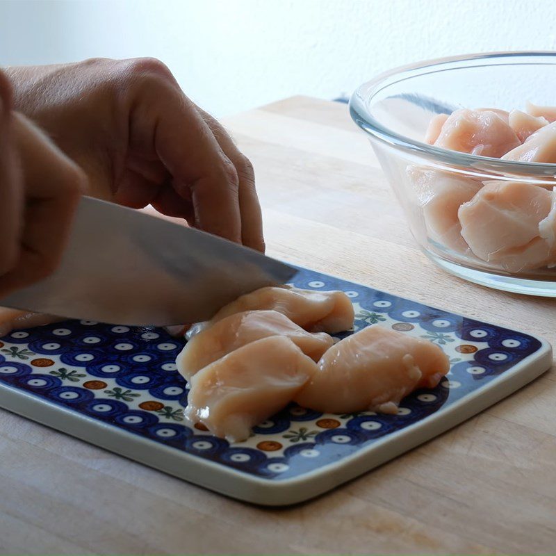 Step 2 Prepare chicken breast for Indian chicken curry with mango sauce