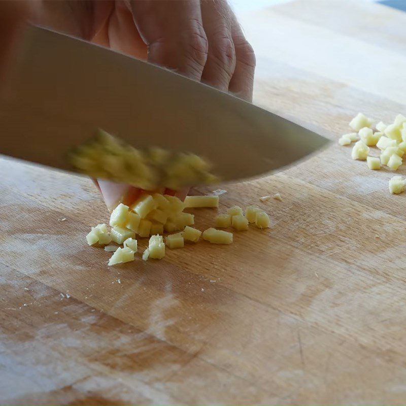 Step 1 Prepare vegetables for Indian chicken curry with mango sauce